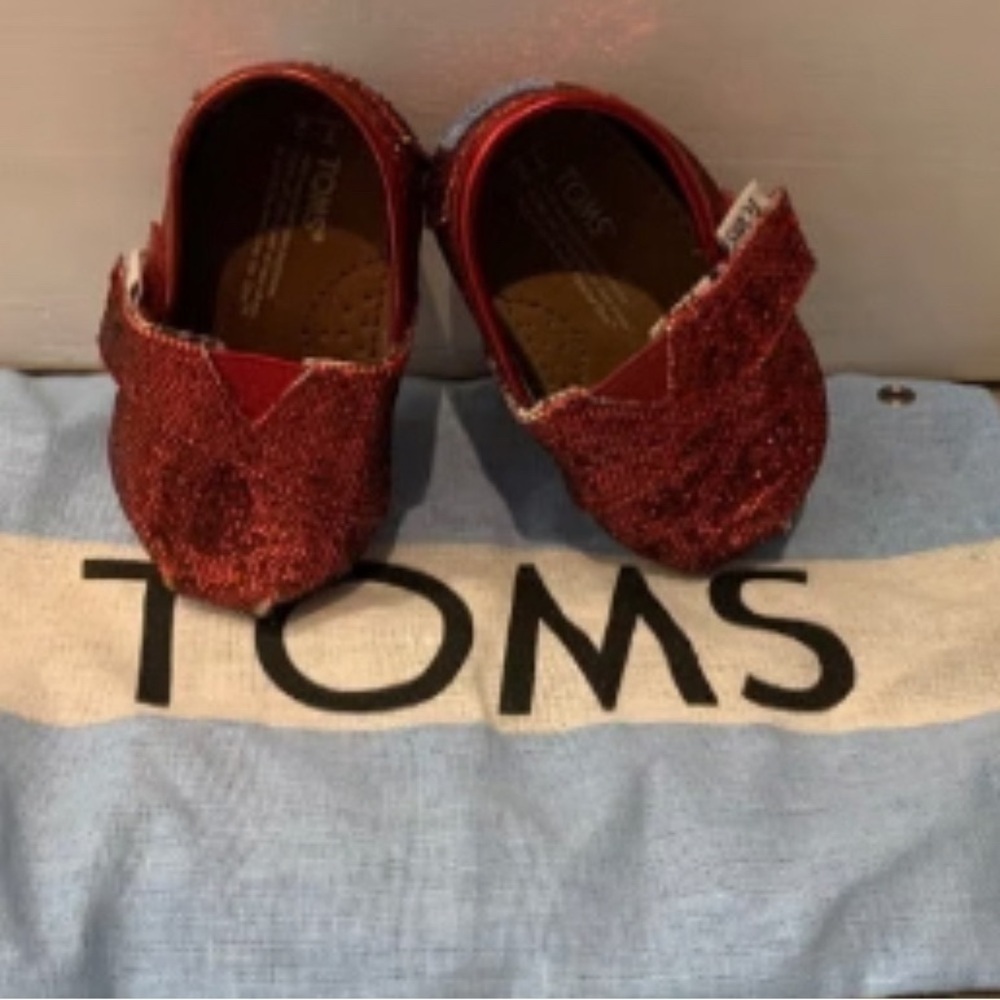 Red Sparkle Toddler TOMS